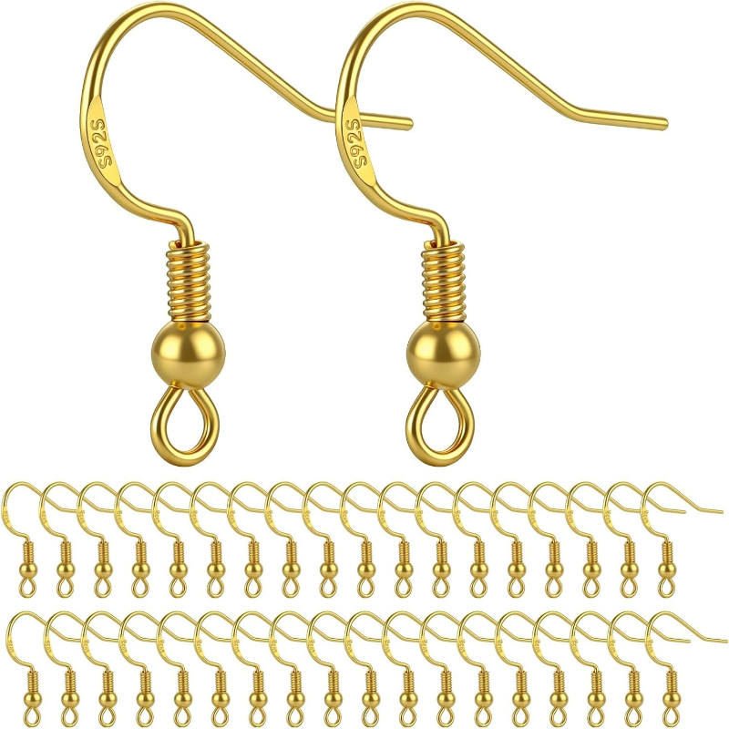 Coil Building Kit - 50 stuks vergulde 925 zilveren oorhaakjes,